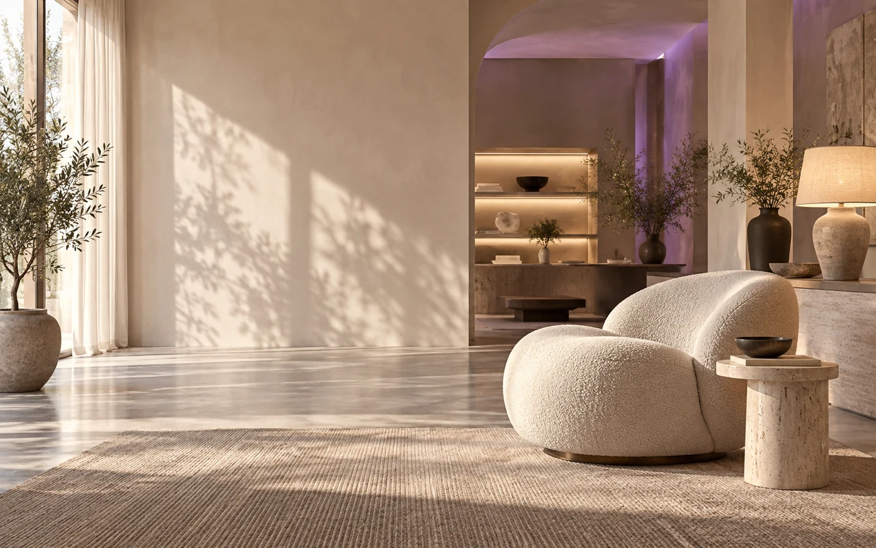 Intérieur contemporain aux matières naturelles